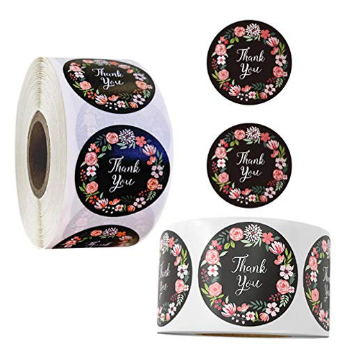 Thank You Stickers Roll of 500,1Inch Round Thanks You Sticker Small,Thank You Labels for Business Packaging,Thank You Seal Sticker,Thank You Stickers for Bubble,Gift Bags,Envelope,Mailers & Bags