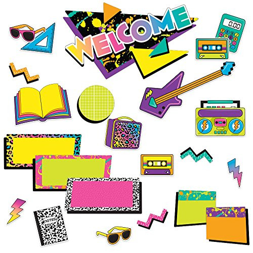 Eureka Back to School 'Rock the Classroom' School Supplies Mini Bulletin Board and Classroom Decorations, 23pc, 6'' W x 21'' L