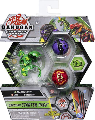 Bakugan Starter Pack 3-Pack, Dragonoid Ultra, Armored Alliance Collectible Action Figures