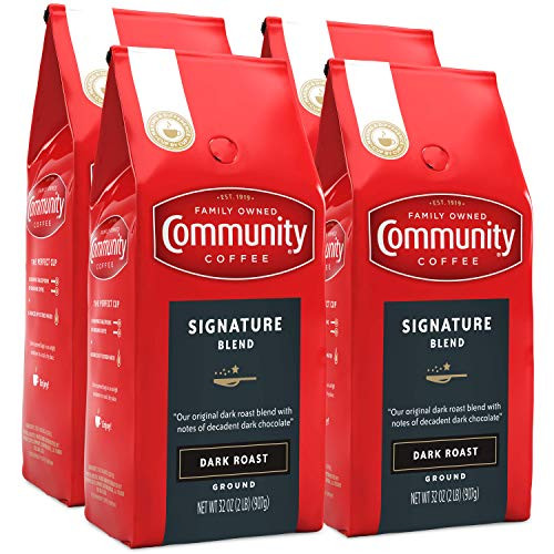 Community Coffee Signature Blend Dark Roast, Ground, 32 Ounces (4 Pack) Community Coffee Signature Blend Dark Roast, Ground, 32 Ounces (4 Pack)