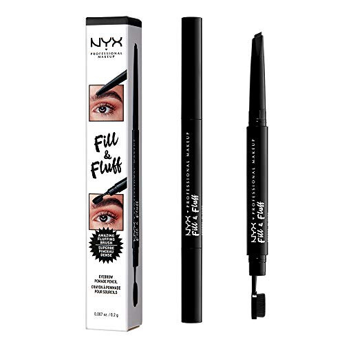 NYX PROFESSIONAL MAKEUP Fill & Fluff Eyebrow Pomade Pencil, Black