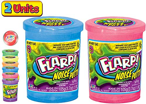 JA-RU Flarp Noise Putty Scented (2 Units Assorted) Squishy Sensory Toys for Easter, ADHD Autism Stress Toy, Great Party Favors Fidget for Kids and Adults Boys & Girls. Plus 1 Bouncy Ball 10041-2p