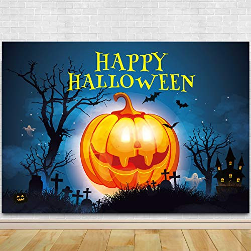 Halloween Backdrop - Halloween Night Party Background Photo Booth - Trick or Treat Pumpkin Photography Backdrops