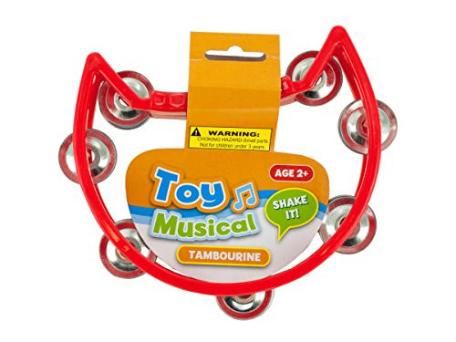 bulk buys Toy Musical Tambourine Game, Yellow/Blue/Red/Silver, One Size