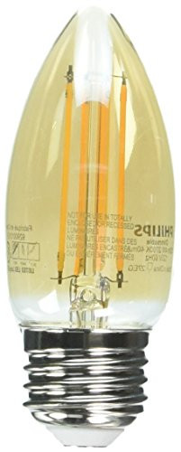 Philips 40W Equivalent Soft White Classic Glass Dimmable B11 LED Filament Light Bulb (3-Pack)
