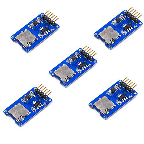 LHWZF Micro SD Card Micro SDHC Mini TF Card Adapter Card Reader SPI Interface Driver Module for Arduino (5 Packs) (A1)