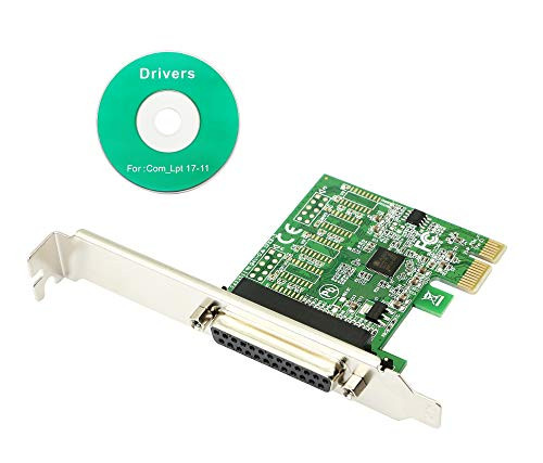 CERRXIAN 1 Port Parallel LPT PCI-E x1 Expansion Card PCI Express to DB25 PCIE Host Controller Printer Converter Card Support SPP / PS2 / EPP / ECP