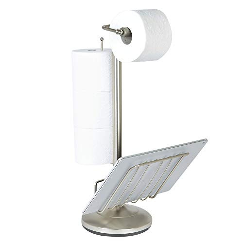 Better Living Products 54566 Toilet Caddy Tissue Dispenser with Magazine Rack, Satin Nickel Better Living Products 54566 Toilet Caddy Tissue Dispenser with Magazine Rack, Satin Nickel
