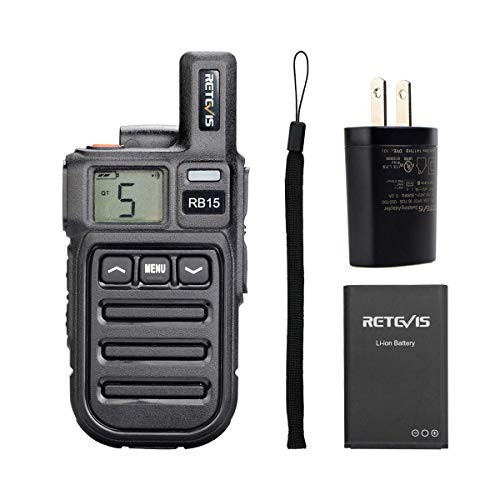 Retevis RB15 2 Way Radio Rechargeable Small Walkie Talkie for Adults with Emergency Alarm Vibrate Wireless Cloning (1 Pack)