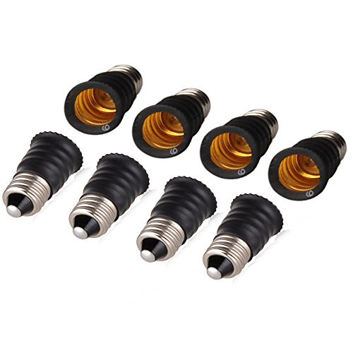 (8-Pack)SpiritLED E11 to E12 Socket Adapter,Mini Candelabra E11 Base to Candelabra E12 Socket Adapter Converter (8 PC / PACK)