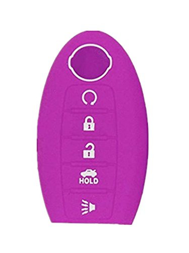 KAWIHEN Silicone Key Fob Cover Fit for Nissan 5 button Armada Murano Maxima Altima Sedan Pathfinder 285E3-3TP5A KR5S180144014?purple?