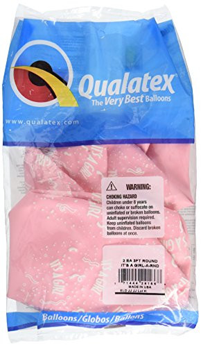 Qualatex 29166 It's A Girl-A-Round Latex Balloons, 36", Multicolor, Pack of 2