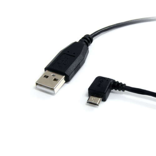 StarTech.com 1 ft. (0.3 m) USB to Micro USB Cable - USB 2.0 A to Left Angle Micro B - Black - Micro USB Cable (UUSBHAUB1LA)