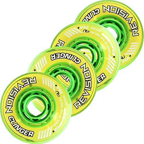 Revision Clinger Indoor Inline Roller Hockey Wheels - 74A - 68mm 4 Pack - Green Revision Clinger Indoor Inline Roller Hockey Wheels - 74A - 68mm 4 Pack - Green