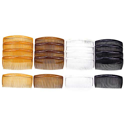 Yigoode 20 Pieces Hair Comb Plastic Hair Side Combs Straight Teeth Hair Clip Comb Bridal Wedding Veil Comb,4colors