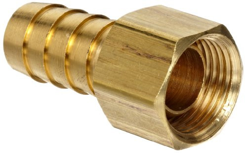 Anderson Metals Brass Hose Fitting, Ball End Swivel Connector, 1/2" Barb x 1/2" NPSM