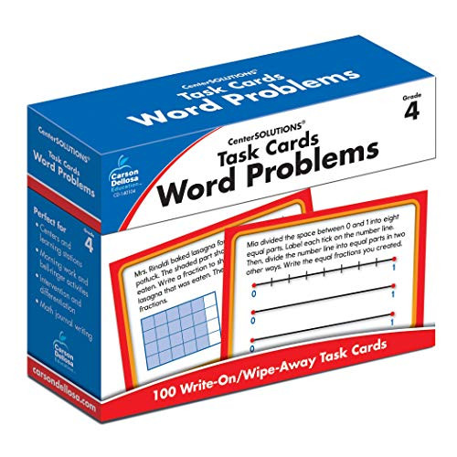 Carson-Dellosa CD-140104 Word Problems Task Card, Grade 4 (Pack of 100)