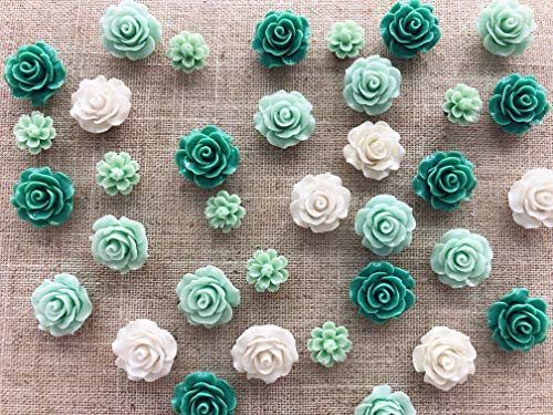 24Pcs Decorative Push pins,Cork Board Tacks,Bulletin Board Tacks,Thumb Tack Decorative for CorkBoard, Office Organization or Home (Green)