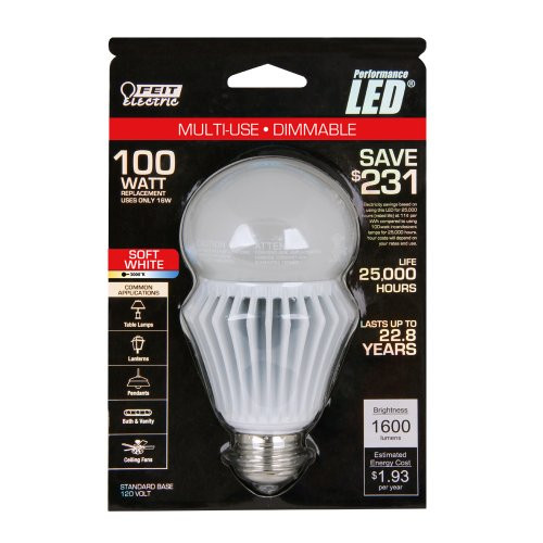 Feit BPAG1600DM/LED Utility A21/Globe LED Dimmable 1600 Lumen, 3000K