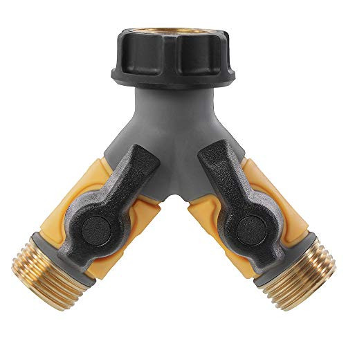 Solterra 56353 Garden Hose Y with Shut-Offs, Pack of 1, Black