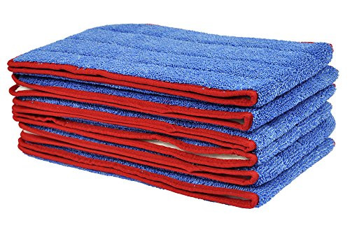 CleanAide All Purpose Mega Microfiber Mop Pad 24 Inches Red 6 Pack