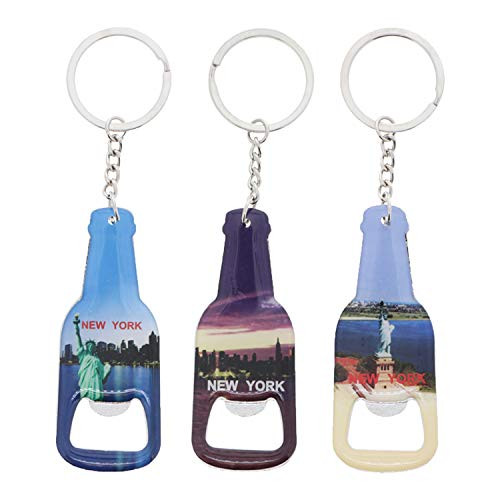 New York Beer Bottle Opener Keychain - Set of 3 Beer Shape Mix