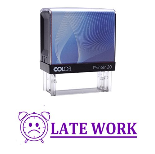 Late Work Self Inking Rubber Stamp Custom Colop Office Stationary P20 Mini Stamper