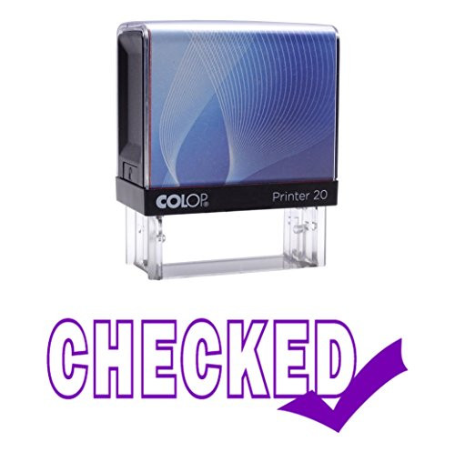 Checked Self Inking Rubber Stamp Custom Colop Office Stationary P20 Mini Stamper