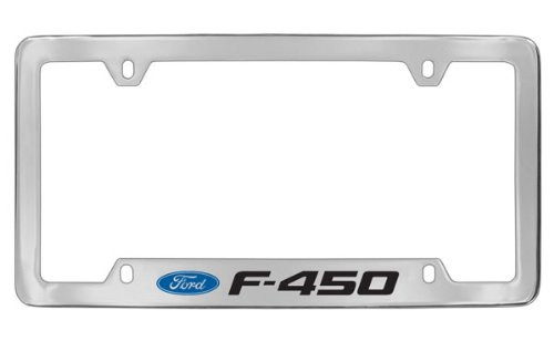 Ford F-450 Chrome Plated Metal Bottom Engraved License Plate Frame Holder
