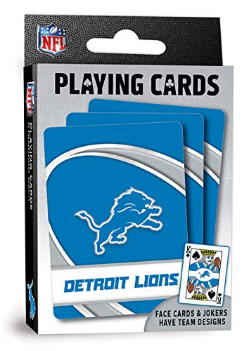 MasterPieces NFL Detroit Lions Playing Cards,Blue,4" X 0.75" X 2.625"