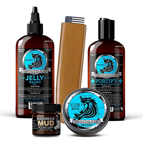 Bossman Complete Beard Kit - Beard Oil, Conditioner, and Balm. Eliminate Beard Itch, Grower a Thicker, More Mature Beard (Magic Scent) Bossman Complete Beard Kit - Beard Oil, Conditioner, and Balm. Eliminate Beard Itch, Grower a Thicker, More Mature Beard (Magic Scent)