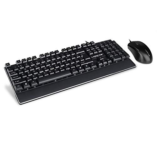 Wired Keyboard and Mouse Combo, Full Size USB Keyboard Mouse Set for Computer, Laptop, PC, Desktop, Notebook, Windows 7/ 8/ 10, Black
