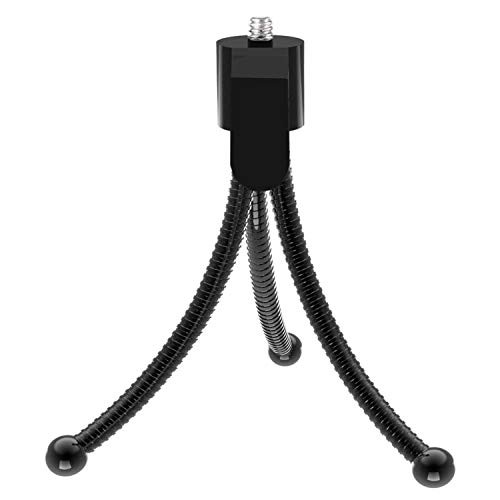 Webcam Camera Tripod - Mini Computer Cameras Flexible Stand, Lightweight Adjustable Small Tripods Stand for Conference Room Desktop(Black)