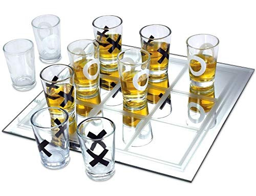 Tic Tac Toe Shot Glass Drinking Game, Beer Bottle Opener Cap Game, His & Hers Wine Cork & Beer Cap Shadow Box (TIC TAC TOE)