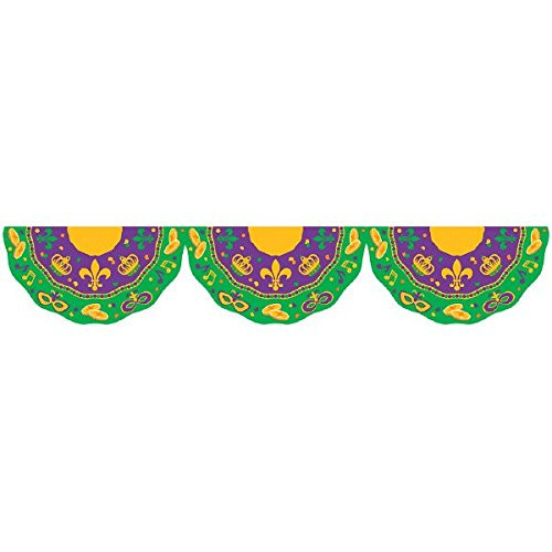 Amscan 220122 Mardi Gras Bunting Garland 11' x 16" Multi Color