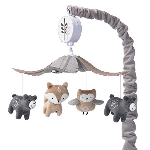 Lambs & Ivy Woodland Forest Gray/Tan Musical Baby Crib Mobile Soother Toy Lambs & Ivy Woodland Forest Gray/Tan Musical Baby Crib Mobile Soother Toy