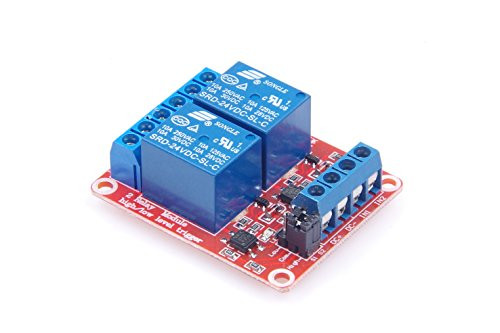 KNACRO 2-Channel relay module With optocoupler 2-way relay Relay expansion board High and low trigger With LED warning lamp (DC 24V)