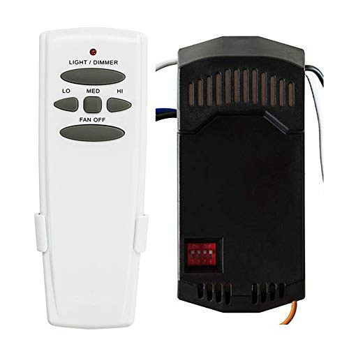 Universal Ceiling Fan Remote Control and Receiver Complete Kit Replace Hampton Bay Harbor Breeze Hunter Work with Any 3-Speed Ligth/DIMMER- Ceiling Bay HD5/18R 