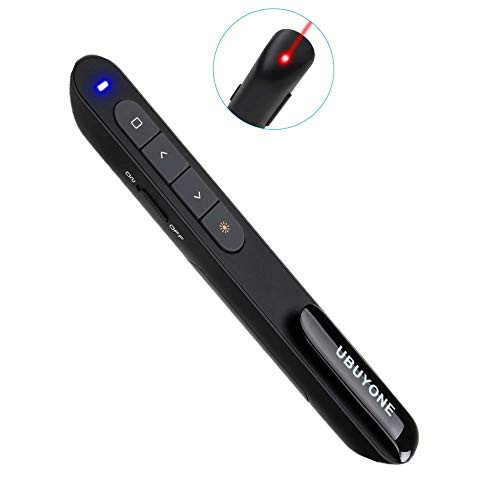 UBUYONE Wireless Presenter Remote Presentation Pointer Clicker with Hyperlink&Volume Control USB PowerPoint Slide Advancer