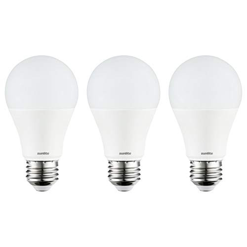 Sunlite 80859-SU LED A19 Light Bulb, Non-Dimmable 11 Watt (75W Equivalent), 1100 Lumens, Medium (E26) Base, UL Listed, 3 Pack, 30K - Warm White