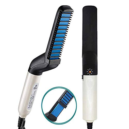 Beard Straightener for Men, Heated Beard Straightening Comb Fast Heating Anti-Scald Beard Comb, Beard Hair Straightener Brush for Men, Portable Beard Straightening Brush for Travel,Gift