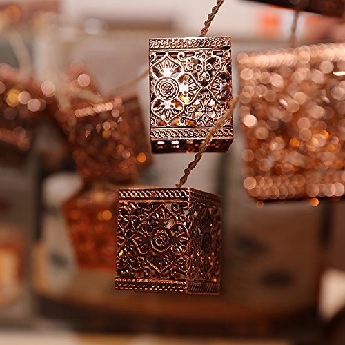 Christmas Festival 10 LED Fairy String Lights, Battery Operated (Cube)