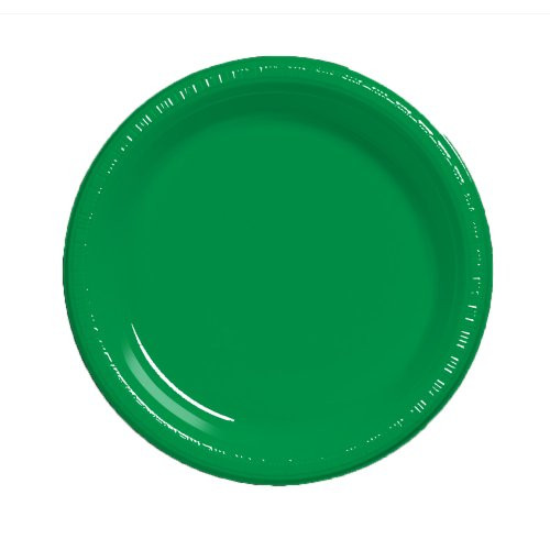Creative Converting Touch of Color 20 Count Plastic Lunch Plates, Emerald Green