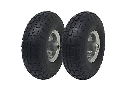 UI PRO TOOLS 2 Count  10" Pneumatic Air Filled Hand Truck/All Purpose Utility Tires on Wheels for Dolly Hand Truck Cart 4.10/3.50-4