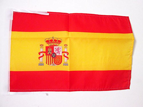 AZ FLAG Spain Flag 18'' x 12'' Cords - Spanish Small Flags 30 x 45cm - Banner 18x12 in
