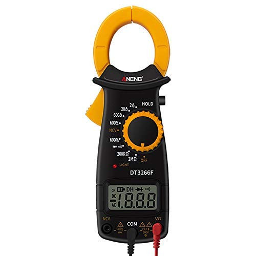 Digital Clamp Meter, DT3266F Multimeter Voltage Tester Digital Multimeter AC/DC Current Voltage Meter Resistance, Capacitance, Continuity, LED Display (Without Battery)