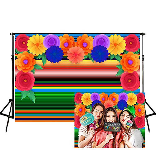 Mexican Fiesta Theme Stripes Backdrop 7x5ft Cinco De Mayo Colorful Paper Flower Photography Background Festival Birthday Party Banner Background Photo Booth Props YL024 Mexican Fiesta Theme Stripes Backdrop 7x5ft Cinco De Mayo Colorful Paper Flower Photography Background Festival Birthday Party Banner Background Photo Booth Props YL024