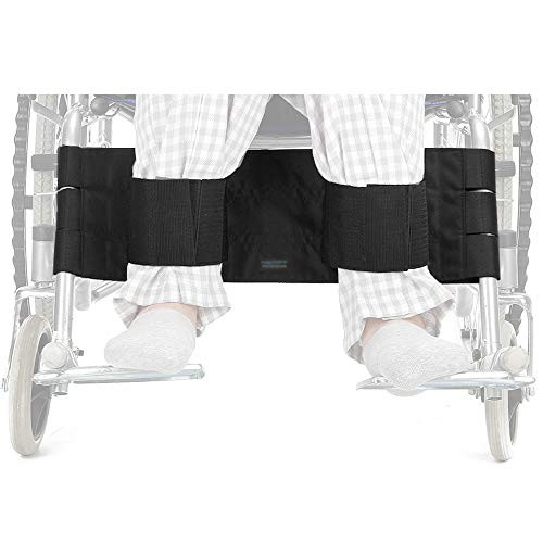 Wheelchair Leg Rest Seatbelt Restraining Strap Footrest Chair Harness Adult Wheelchair Support Safety Belt for Elderly Medical Restraints Foot Straps for Handicap Disabled (Black)