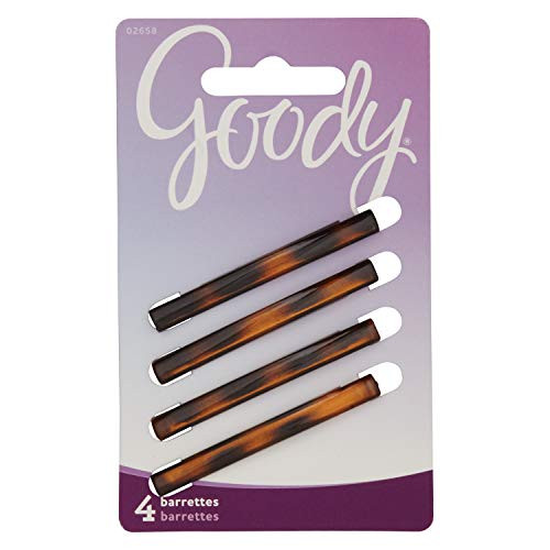 Goody Hair Classics Stay Tight Hair Barrette Mock Tort, 4 Count