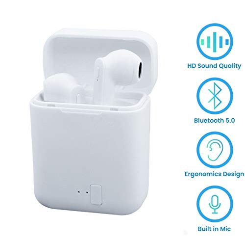 Bluetooth Earbuds, Bluetoooth 5.0 Headphones Wireless Earbuds 24H Cycle Playtime in-Ear Wireless Headphones Hi-Fi Stereo Sweatproof Earphones Sport Headsets Buit-in Mic for Work/Running/Travel/Gym MH Bluetooth Earbuds, Bluetoooth 5.0 Headphones Wireless Earbuds 24H Cycle Playtime in-Ear Wireless Headphones Hi-Fi Stereo Sweatproof Earphones Sport Headsets Buit-in Mic for Work/Running/Travel/Gym MH